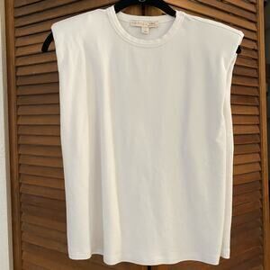 Culpos X INC Padded Shoulder Tank White Size Small